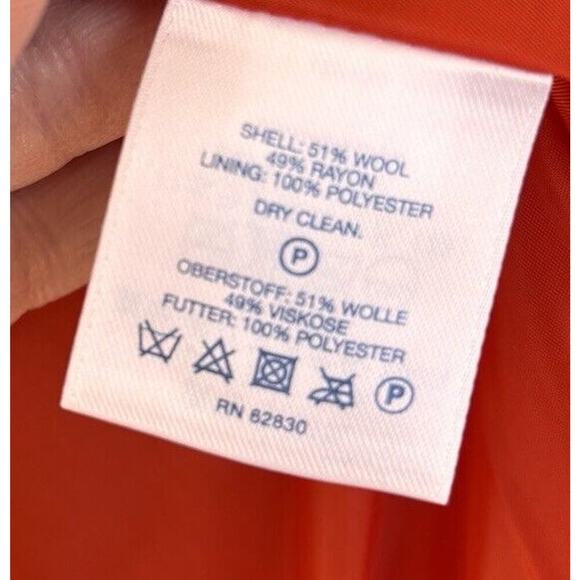 Lands' End Women's Wool Lined Jacket Sz 16 Button Up Pea Coat Mid Length Classic - Picture 6 of 6